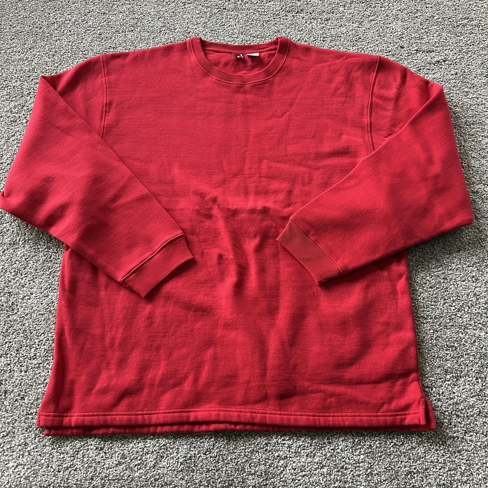 Vintage Marlboro Red Sweatshirt Mens 2XL Solid Crewneck Pullover Long Winter